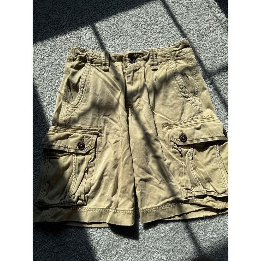 Men's‎ 30 Y2K American Eagle Outfitters Cargo Shorts Beige Distressed Classic